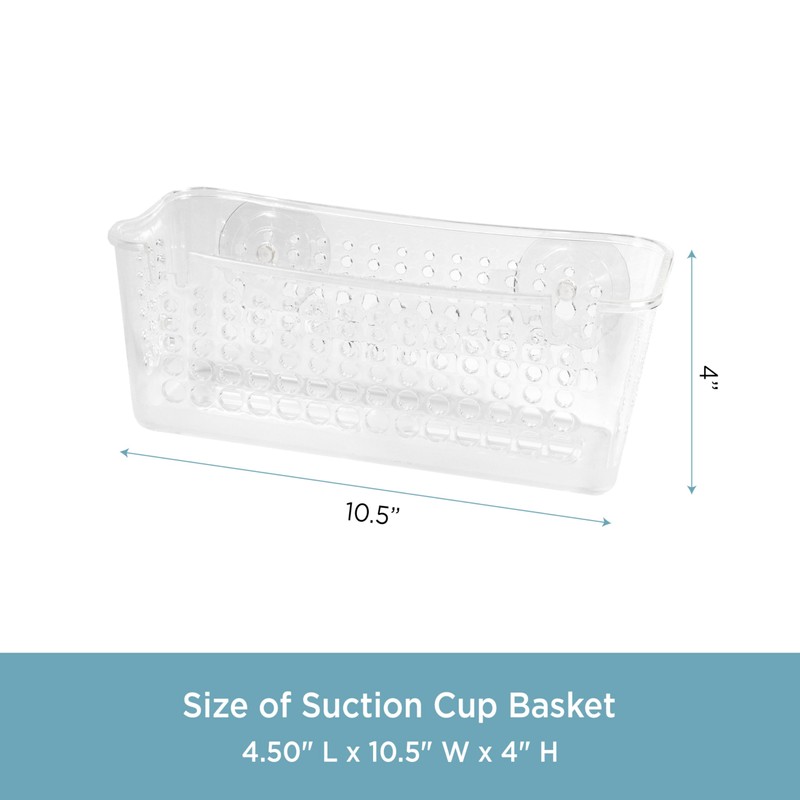 Kenney Suction Cup Basket Shower Caddy, Clear