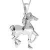 Goldene Hufeisen Horse Pendant with Chain 925 Sterling Silver Girls