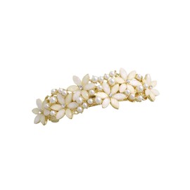 Vingtaine H7582-G- Flower Barrette, Pearl, White, Hair Clip, Hair Accessories, Flower, Gift
