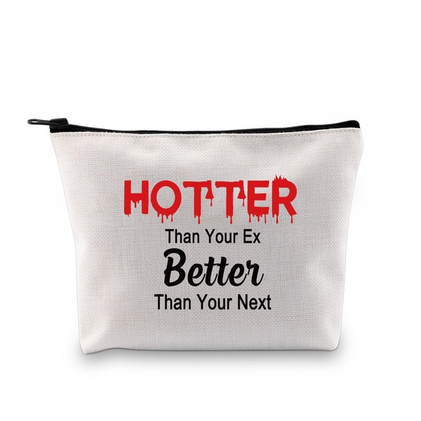 JXGZSO Funny Sass Queen Cosmetic Bag Humorous Qoutes Hotter Than