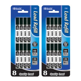 BAZIC Mechanical Pencil Lead Refills HB 0.5mm (160 Count/Pack), Pencil Lead Refill for Graphite Draft Drawing Writing Sketching, 2-Packs