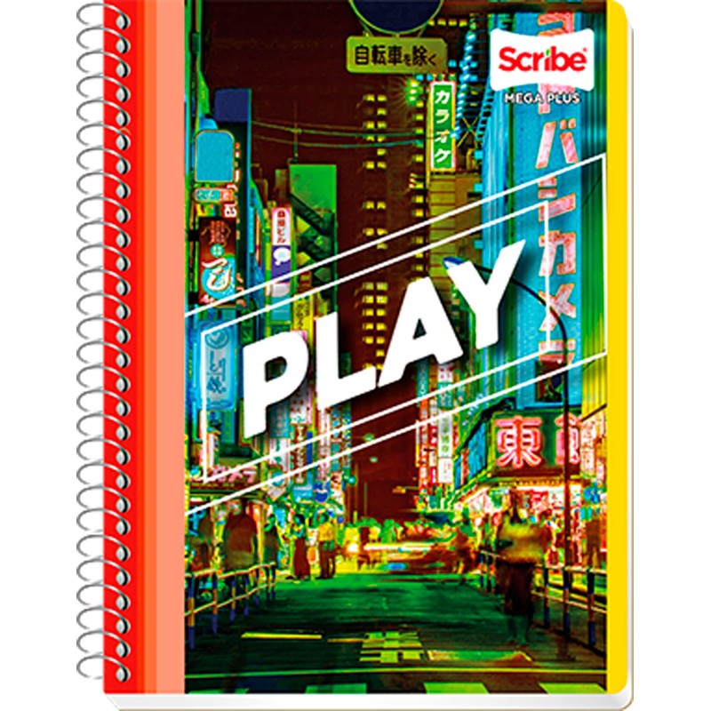 Scribe, MEGA PLUS, Cuaderno Francés Espiral Sencillo de Pasta Semi