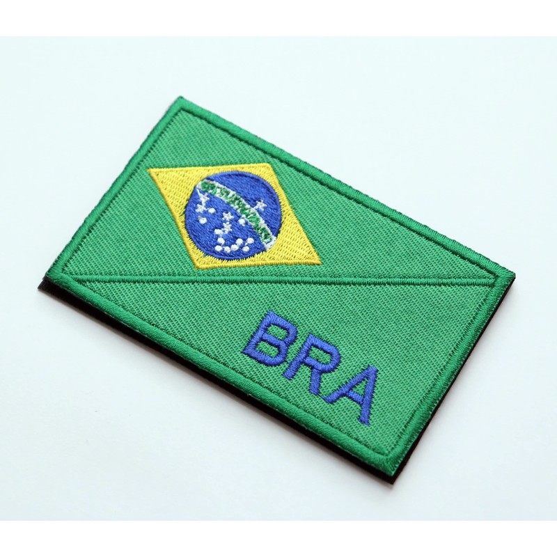 Brazil Flag BRA Velcro Patch Detachable Military Airsoft Auliverge Embroidered