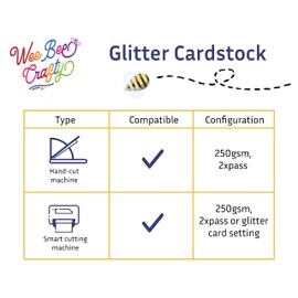 Wee Bee Crafty Glitter Cardstock 12x12 / 30x30cm Size - Non shed - 10 Sheets (Orange)