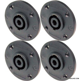 4 Genuine Neutrik NL4MPRXX Round 4-Pin Locking Speakon Male 4 Pole Panel Connector