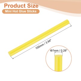 sourcing map 16 Pcs Mini Hot Glue Sticks, 0.28" Dia x 3.94" Long EVA Glue Gun Sticks, Yellow Mini Hot Melt Glue Sticks for DIY Craft Sticky Projects