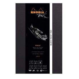 Rhodia ‎116113C Black Maya Drawing Pad DIN A4+, 50 Sheets Black, Maya Paper 120 g, Cross, Pack of 1, Black
