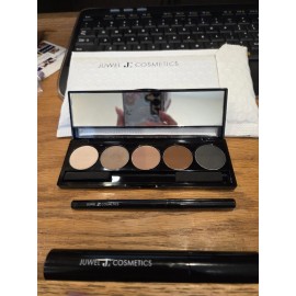 JUWEL COSMETICS TRIO, JUWEL Eye Shadow 5 colors-XLXL Blk Mascara-1 Gel Blk Eyeliner NEW SEALED