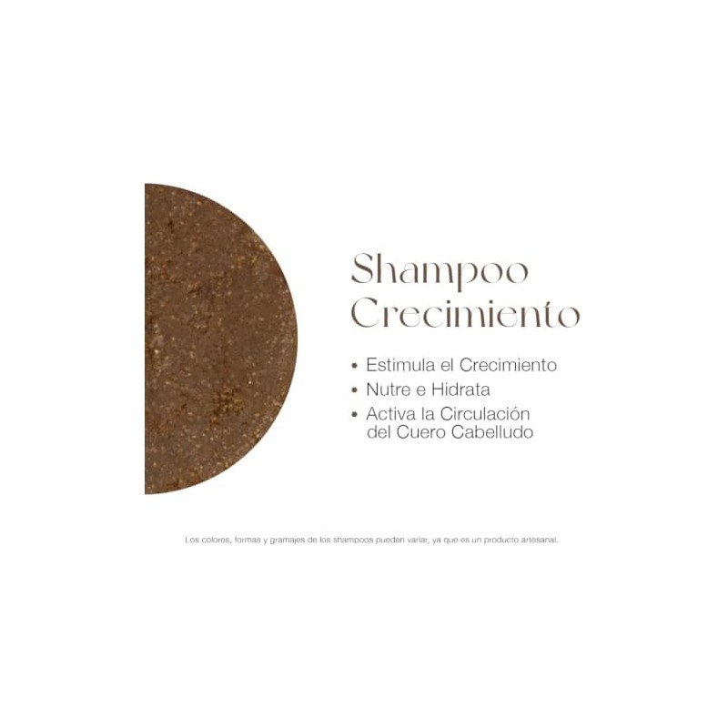 Shampoo en Barra de Crecimiento Capilar, 70 gr, Barra Sólida,