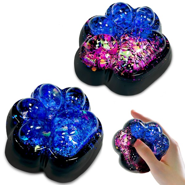 Toynificent Cat Paw Squishy, 2 PCS Black Cat Paw Fufu