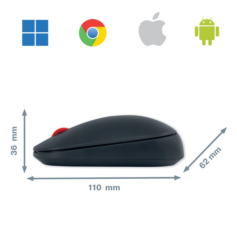 Leitz SureTrack Kabellose Bluetooth-Maus, Beidhändige Maus für Laptop/Computer, Bluetooth oder