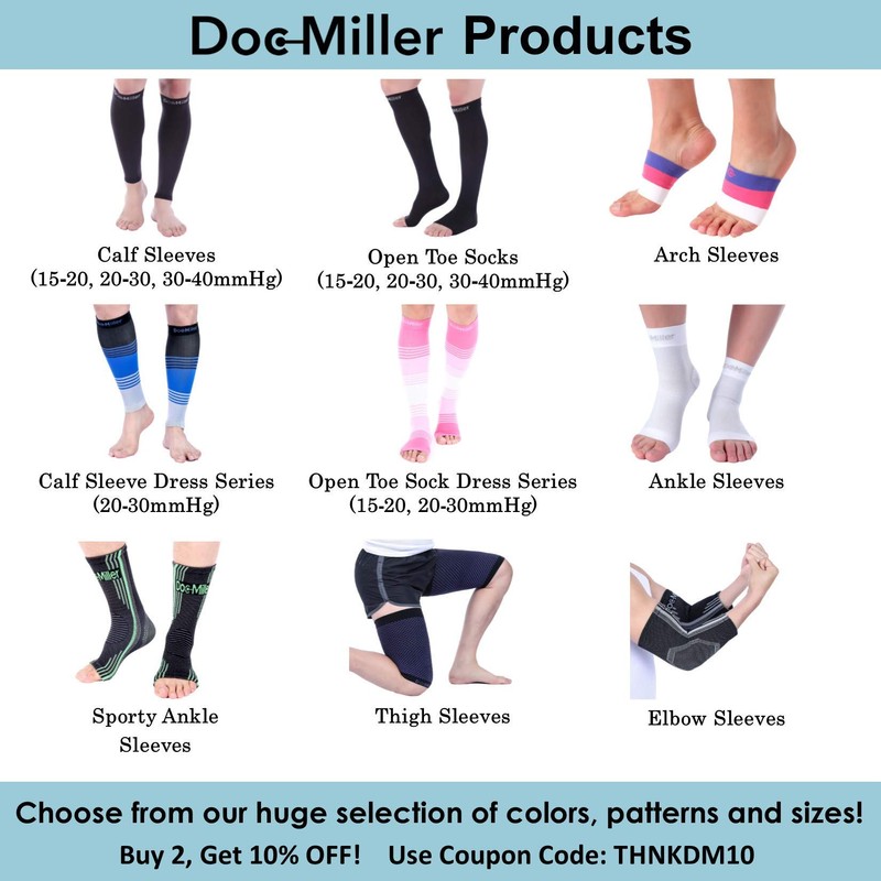Doc Miller Calcetines de Compresión de Punta Abierta (1 par)