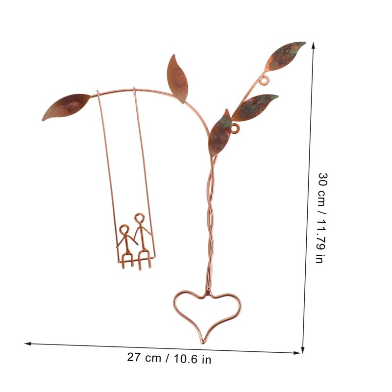 ORFOFE Unique Metal Wall Sculpture Heart Swing Art for Mother's