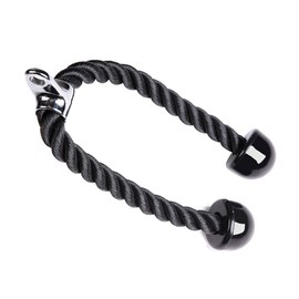 Tricep Rope, 27inchesHeavy Duty Tension Pull Down Cable Attachment Rope with Solid Rubber Ends for Gym Fitness Trainning