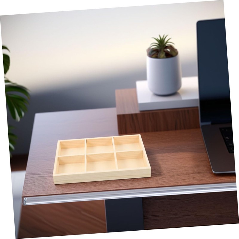 Zerodeko Wooden Storage Divider Box with Compartments Stylish Organizer for