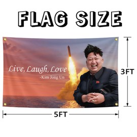Kim Jong Un Flag Live,Laugh,Love Funny Flag 3X5FT.