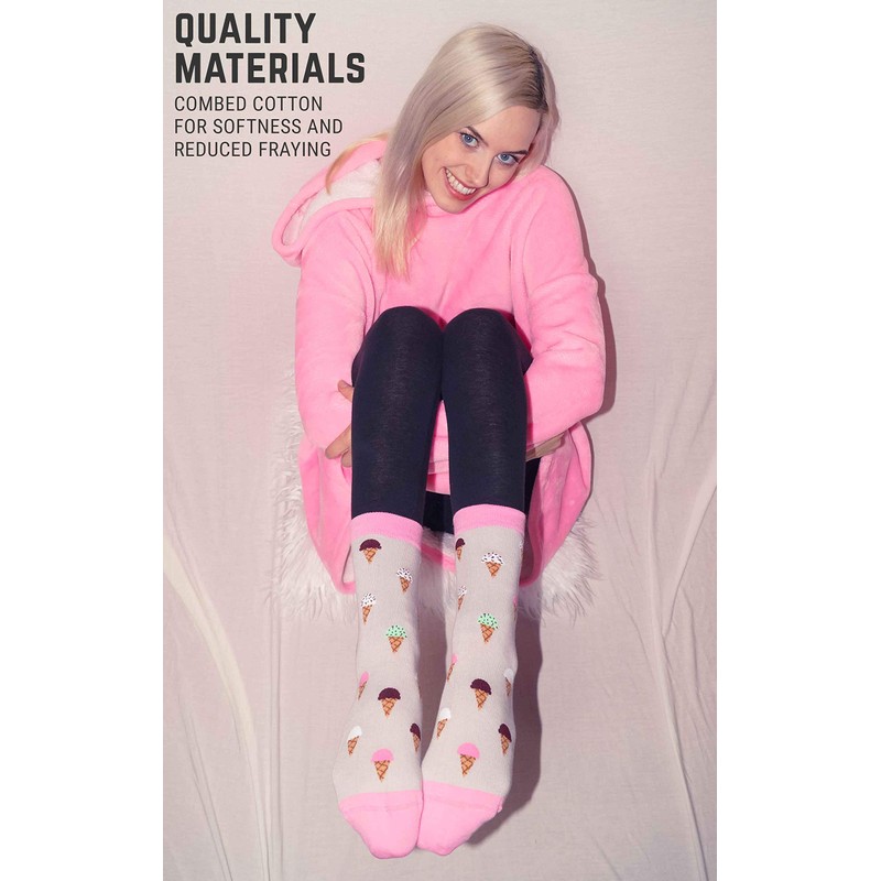 Women's Premium Comfort Food Socks (Ice Cream)