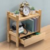 Sorbus Bamboo Bathroom Counter Organizer – 2-Tier Shelf with Hidden
