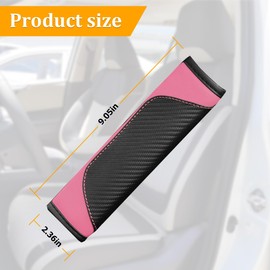 Osilly 2PCS Car Seat Belt Cover, Carbon Fiber Seatbelt Shoulder Protection, Soft Car Seat Belt Strap Cushion Protect Your Neck and Shoulder, Car Accessories Seat Belt Pad for Car Truck (Pink)