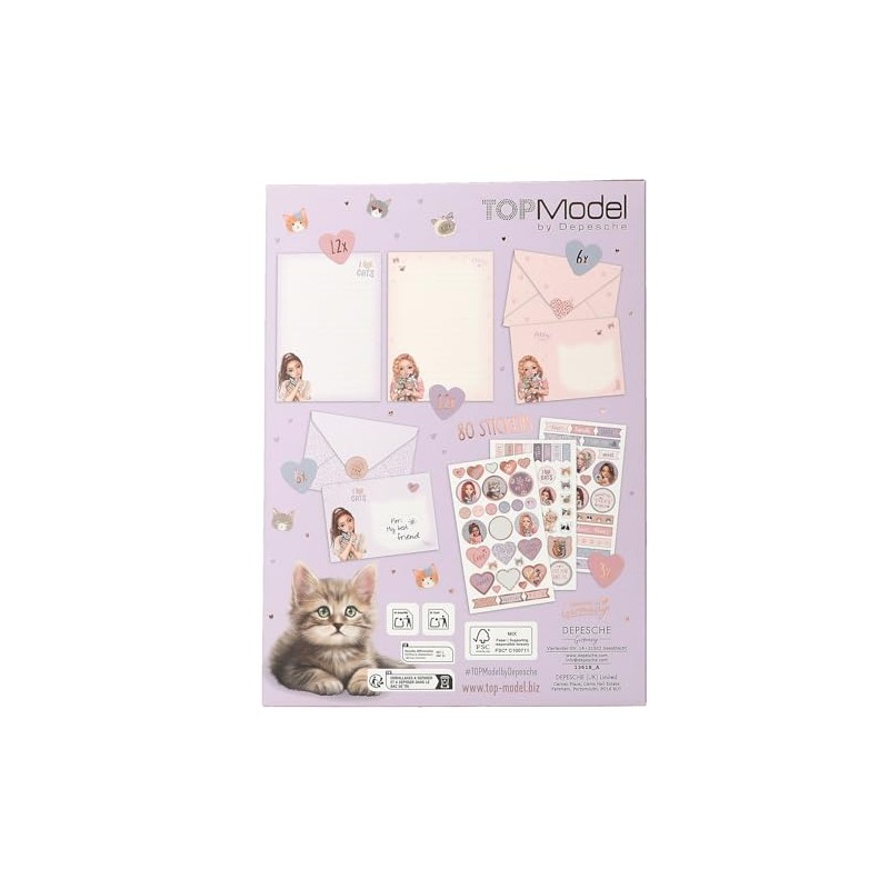 Depesche TOPModel Cat Love 13618 Writing Paper Set in Folder