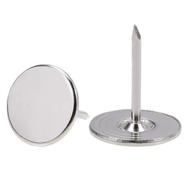 TA-VIGOR 100Pcs Heavy Duty Flat Head Push Pins, Decorative Thumb Tacks for Wall, Furniture Cork Board & Bulletin Board – 16mm x 20mm Upholstery Tacks for Home Office & DIY Use, Silver