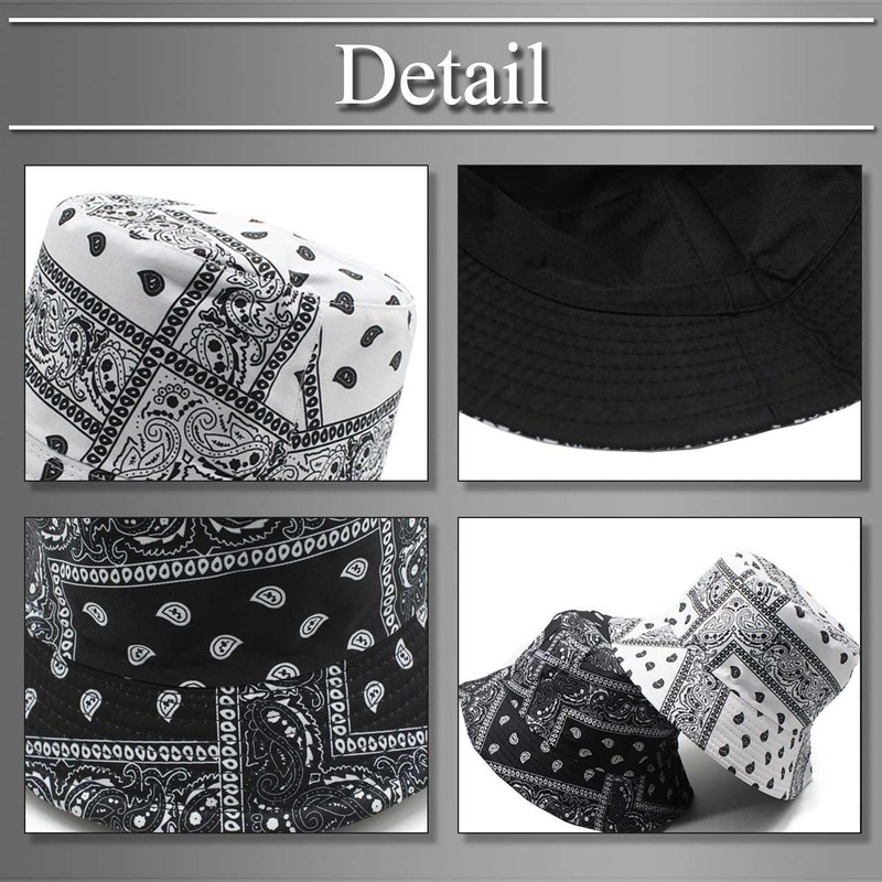 Buzz Selection CAP827 Bucket Hat, Hat, Paisley Pattern, Casual, Sun