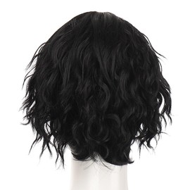 Short Wig, Men's, Women's, Fluffy Texture, Natural Wave, Harajuku, Small Facial Effect, Wig, Maize Wig, Everyday Wig, Fluffy, Perm, Handsome Short Hair (Black)
