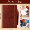 Estune Tree Small Notebooks Pen Leather Lined Pocket Subject Notebooks