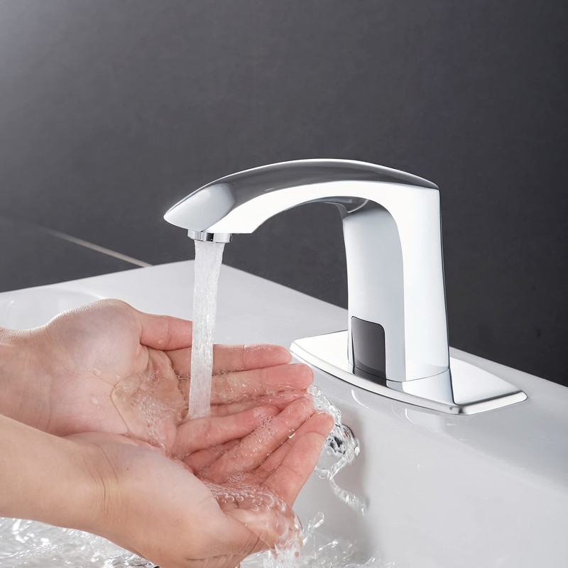 HHOOMMEE Automatic Touchless Bathroom Sink Faucet Sensor Motion Activated Commercial