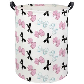 HIYAGON Butterfly Baby Laundry Basket Baby Hamper for Nursery Girl Kids Butterfly Hamper Cute Kids Toys Storage Bin Organizer Butterfly Room Decor for Home(Bowknot)