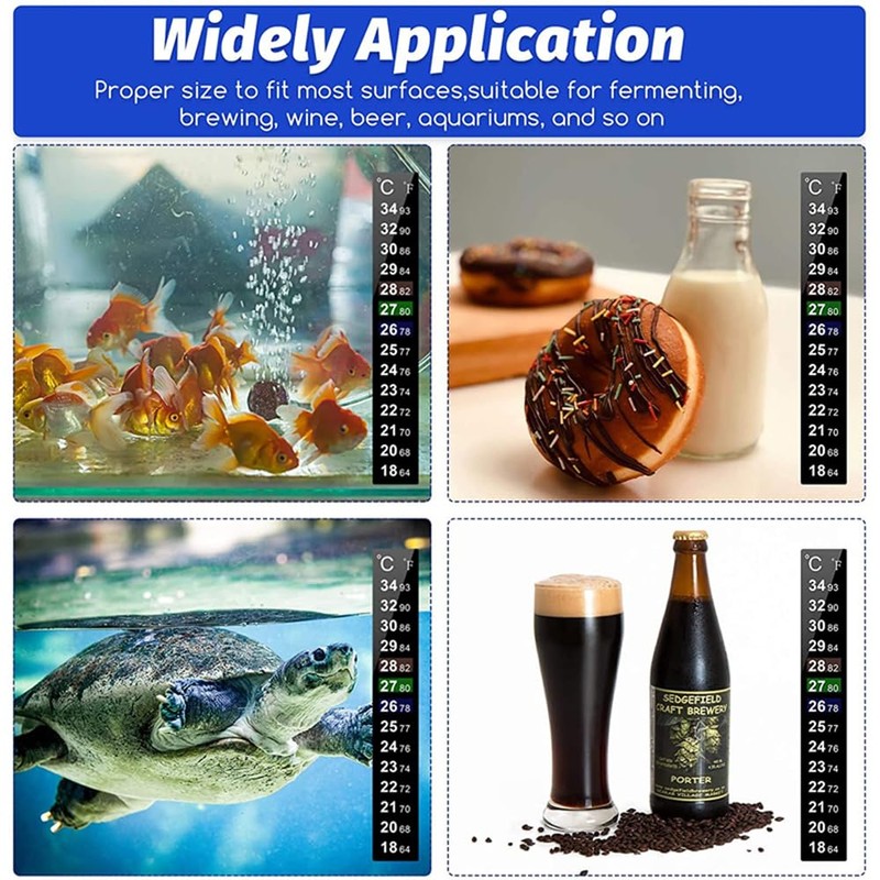 Aquarium Thermometer Fish Tank Sticker Temperature Strip Dual Scale