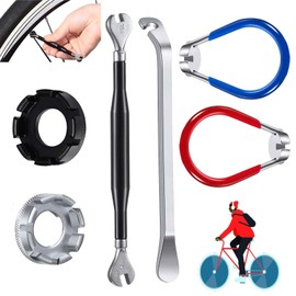 PhoenixDN 6 Pieces Bicycle Spoke Keys, Metal Tyre Levers, Tightening Bike Spokes, Spoke Puller, for Bicycle, Cycling Pocket Repair Tools 10-15G