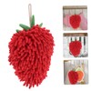 ABOOFAN Cute Strawberry Shaped Chenille Hand Towel Quick Drying Fuzzy
