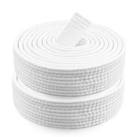 FORETOGO Pack of 2 Judo Karate Belts, 2.6 m White Polyester Judo Belt, Martial Arts Belt, 4 cm Wide Taekwondo Belt for Taekwondo Martial Arts Lessons, Practice