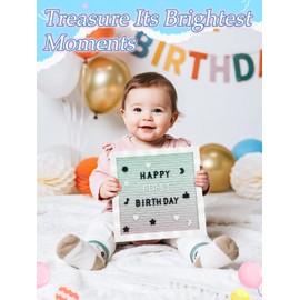 LED Gradient Felt Letter Board Sign Lights - 10in × 10in Changeable Message Board with 450 Letters Wood Stand for Halloween Birthday Gifts Baby Showers Wedding Party Decor