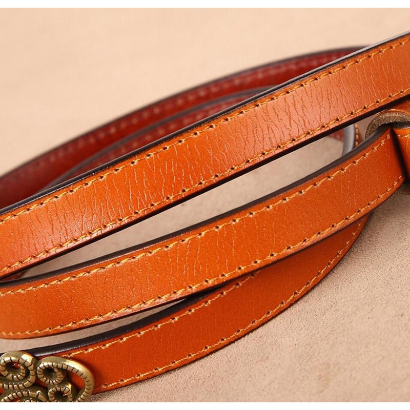 Diyafas Women's Adjustable Leather Belt for Dress Jeans Thin Belt