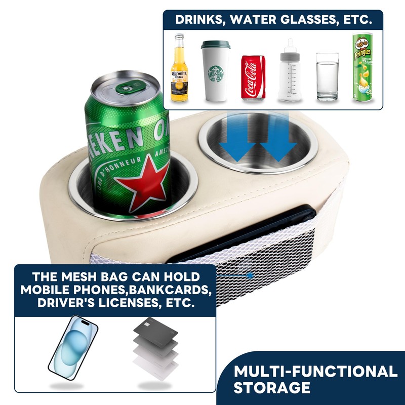 Marinexplore Pontoon Cup Holder,Boat Seat Cup Holder,Double Drink Holder,Portable Cup