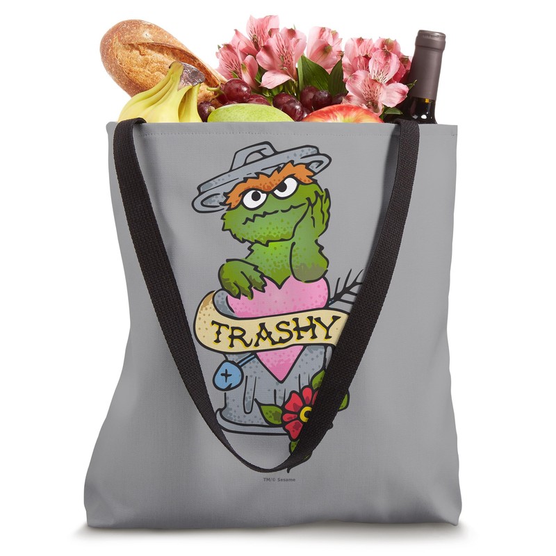 Sesame Street Oscar The Grouch Trashy Tattoo Tote Bag