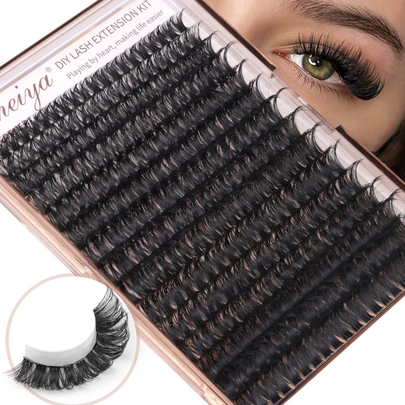Geeneiya Volume Lash Clusters Kit DIY Lash Extension Kit D