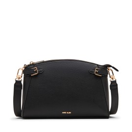 Anne Klein Women's Belted Dome Crossbody, Black, Small