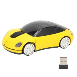 ASHATA Ratón Inalámbrico, Ratón Inalámbrico con Forma de Coche Deportivo 3D Cool de 2,4 G, Ratón Inalámbrico para Juegos con Receptor USB, Ratón de Conexión Inteligente, para PC/Ordenador/Ordenador