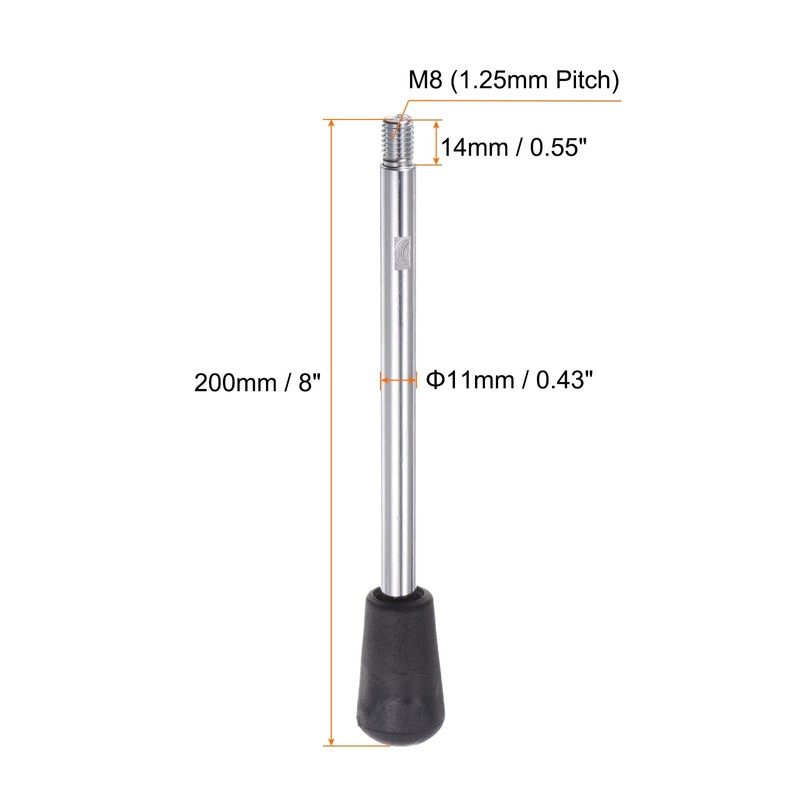 HARFINGTON Clamping Handles M8 Thread 200mm (8") Length Chrome Plated