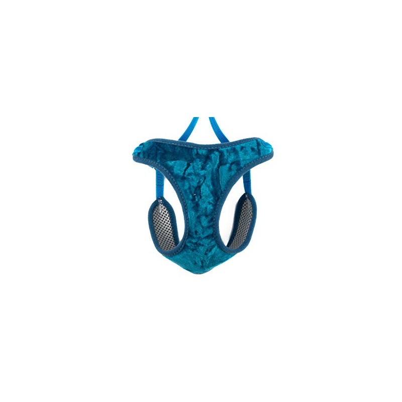 Ancol Soft Velvet Cat Harness & Lead Cool Teal Small