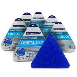 Astral Pool Crystal Block Flocculant Gel 90 g - Pack of 6 - Against Cloudy Water - Handy Dosing Block - For Clear Water - Removes suspended matter