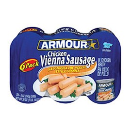 Armour Chicken Vienna Original Sausage, (Six) 4.75oz. Cans