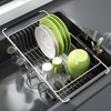 JASIWAY Dish Drying Rack in Sink, Expandable Stainless Steel Dish