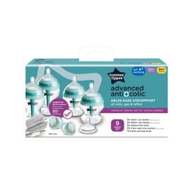 Tommee Tippee Advanced Anti-Colic Newborn Baby Bottle Starter Kit, Slow-Flow Breast-Like Teats and Unique Anti-Colic Venting System, Mixed Sizes