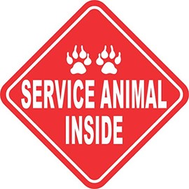 StickerTalk Service Animal Inside Vinyl Sticker, 7 inches by 7 inches