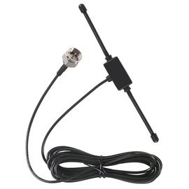 FM Dipole Antenna Adhesive Mount with 3 Connector Adapters for TV Radio Home Stereo Receiver Indoor Music System AV Audio Video Home Theater Receiver