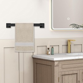 JOPOFI 5 Piece Bathroom Towel Bar Set - SUS304 Stainless Steel Bath Towel Holder, 15.7 Inch Towel Racks for Bathroom Wall Mounted, Bathroom Hardware Accessories Set - Matte Black